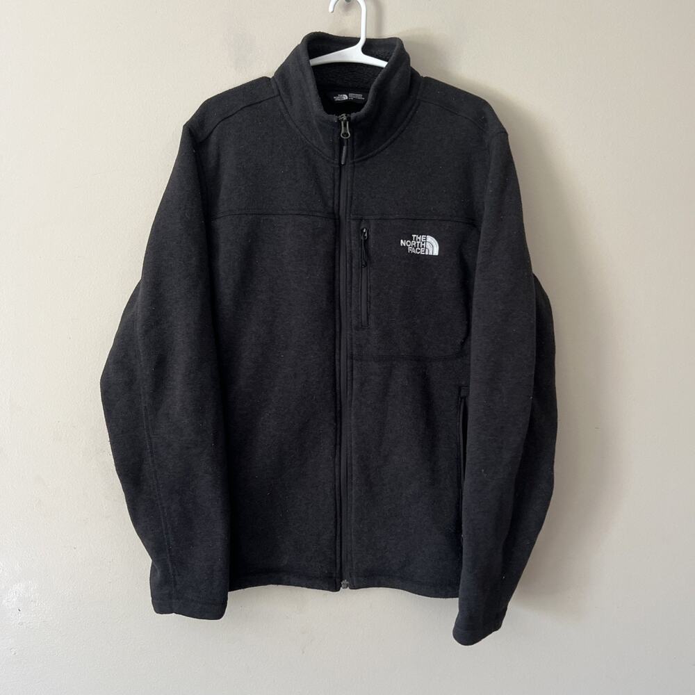 The North Face Jacket Men's L Black Fleece Lined Full Zip Mock Neck L